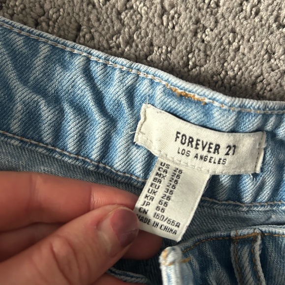 Forever 21 Light Blue Distressed Jean Shorts - Picture 5 of 6